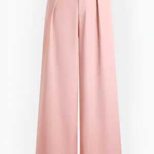 pantalón palazzo rosa blush doble botón