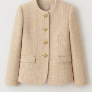 chaqueta tweed parís beige